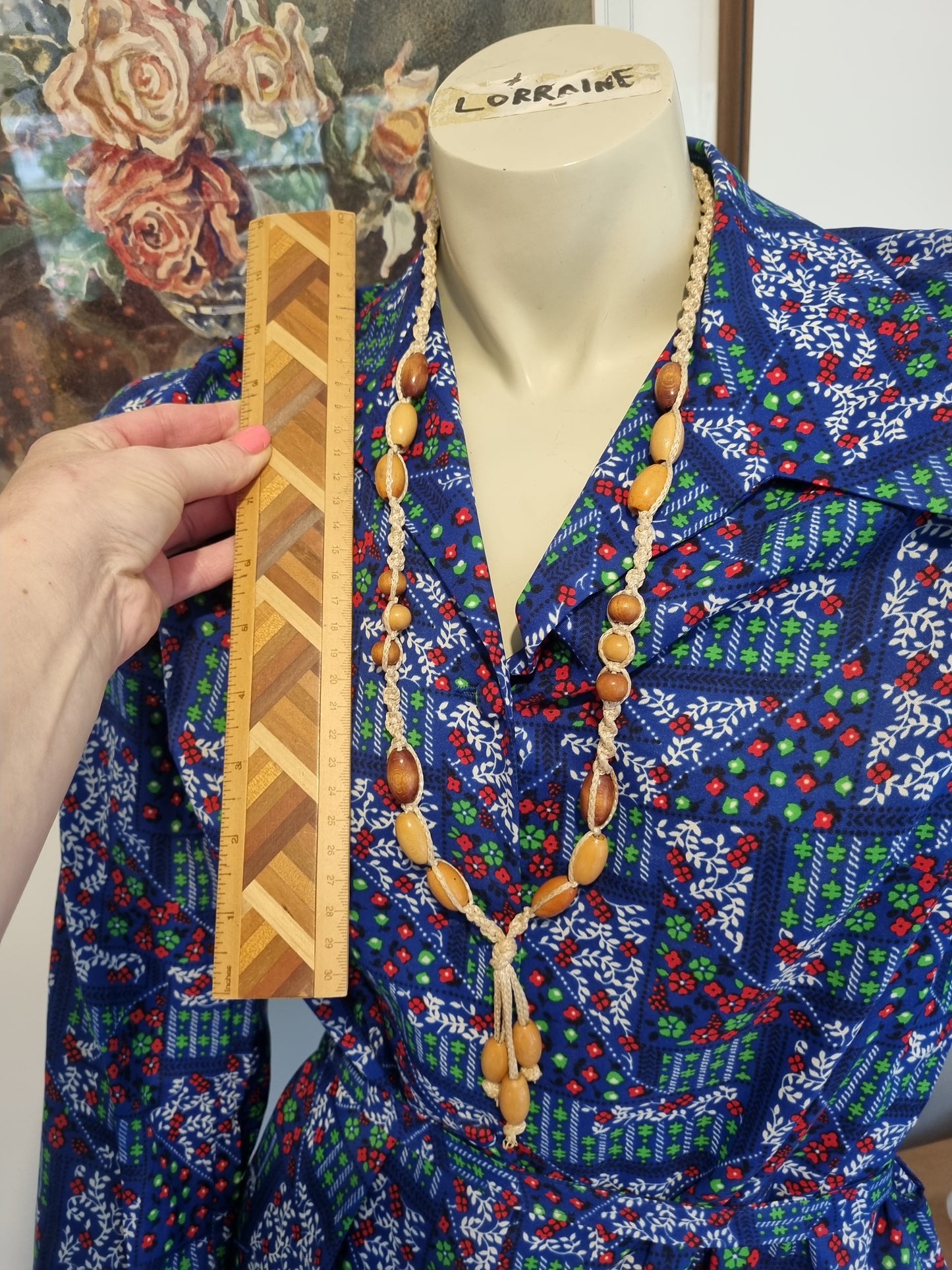 Boho Necklace - Macrame & Wooden Beads