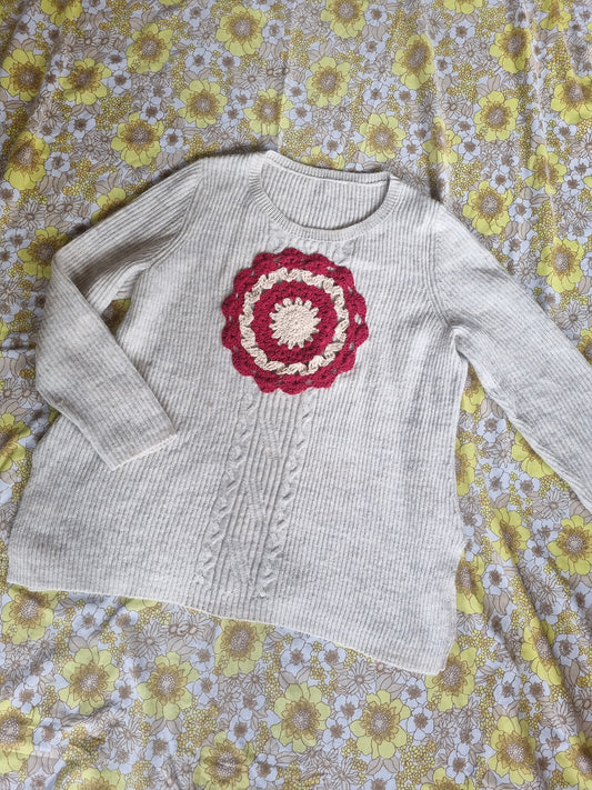 'Upcycled' Jersey - Crochet Doily Patch (L-XL)