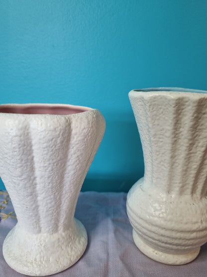Two Vases by Diana - 'Snowdrift' Glaze