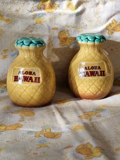 'Aloha Hawaii' Salt and Pepper Shakers - Pineapples