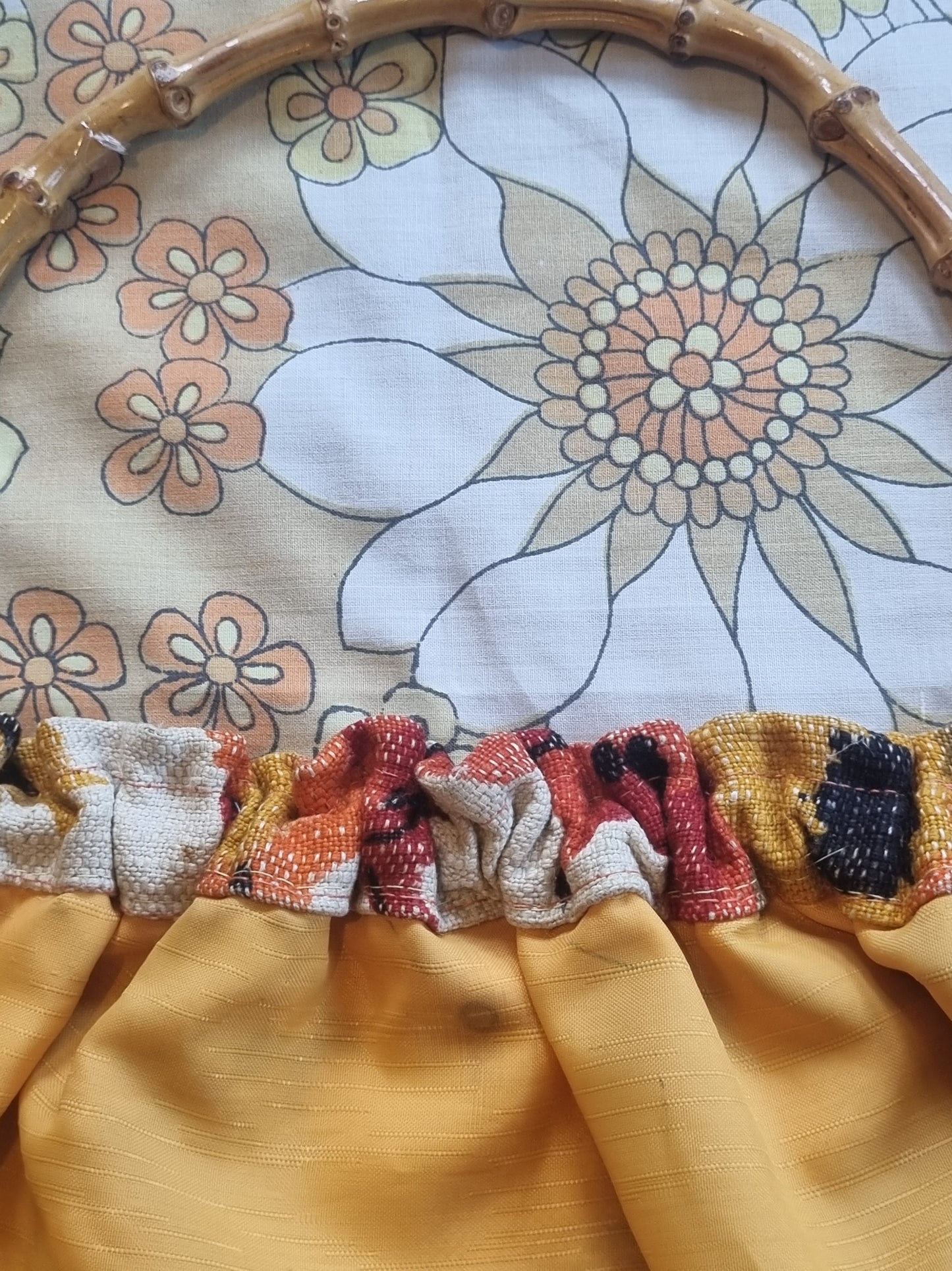 Vintage Bag - Cane Handles - Florals