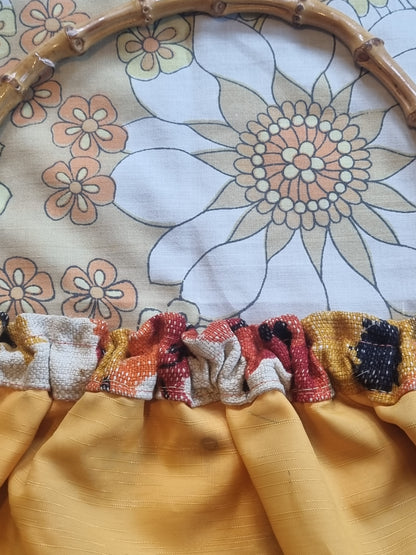 Vintage Bag - Cane Handles - Florals