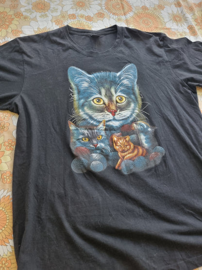Retro '90s Style Tee - Cats (XXL)