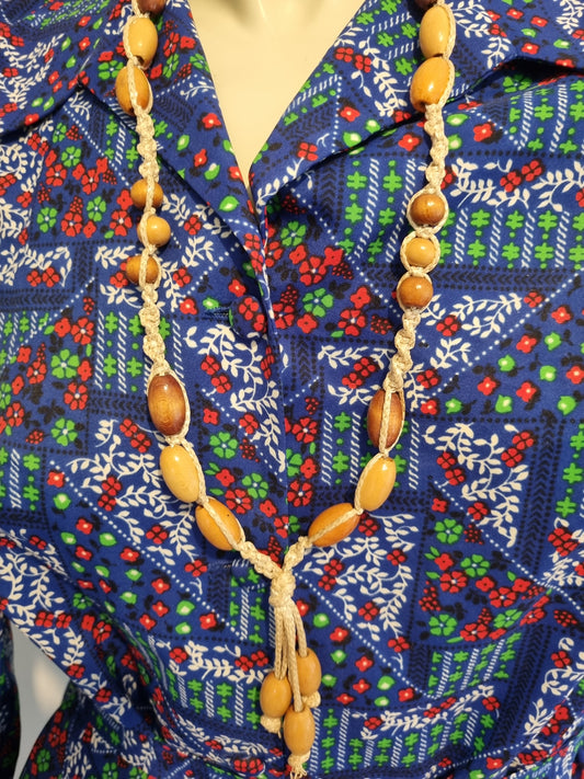Boho Necklace - Macrame & Wooden Beads