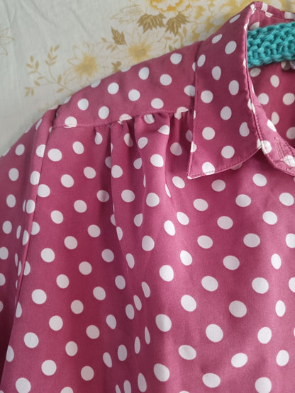'80s Does '40s Polkadot Blouse (10-14)
