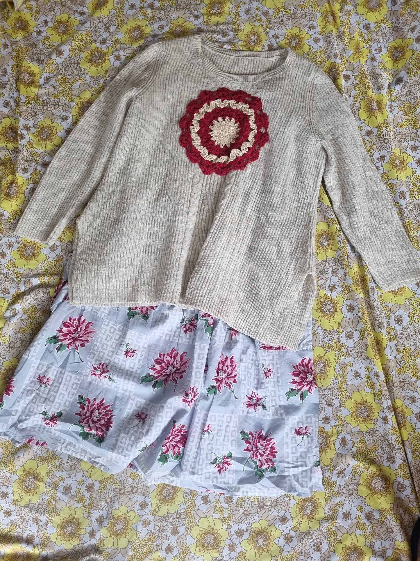 'Upcycled' Jersey - Crochet Doily Patch (L-XL)