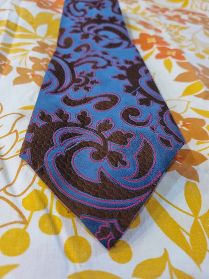 Vintage Tie by Klipper (Blue, Brown, and Pink)