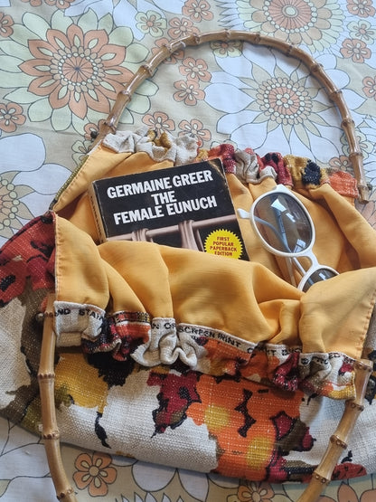 Vintage Bag - Cane Handles - Florals