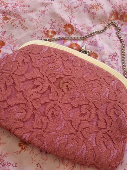 Vintage Purse - Dusky Pink Lace