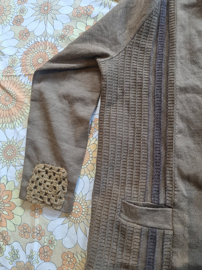 Vintage Grandpa Cardigan - Upcycled Patches