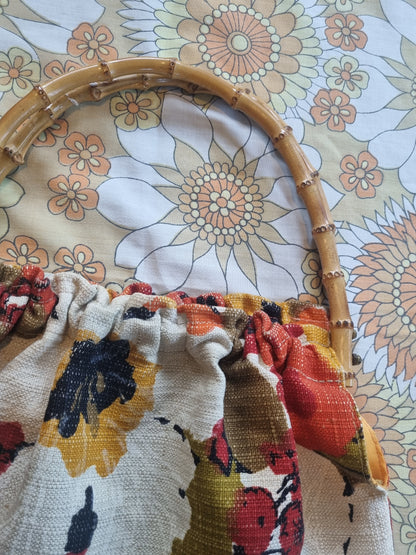 Vintage Bag - Cane Handles - Florals