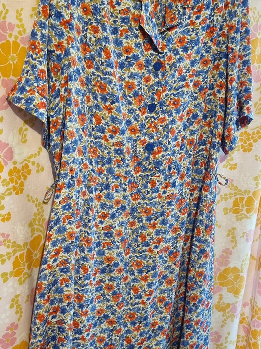 "KA'SAGE" 1980s Floral Dress (XL)