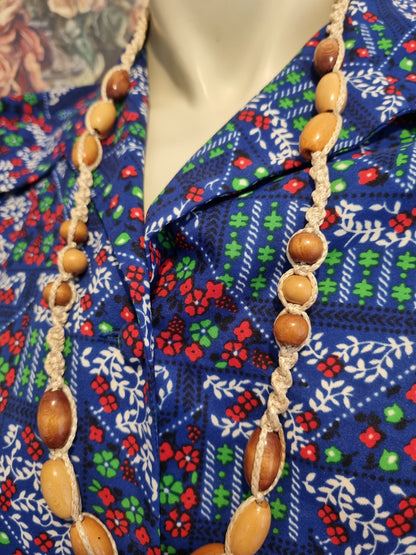 Boho Necklace - Macrame & Wooden Beads