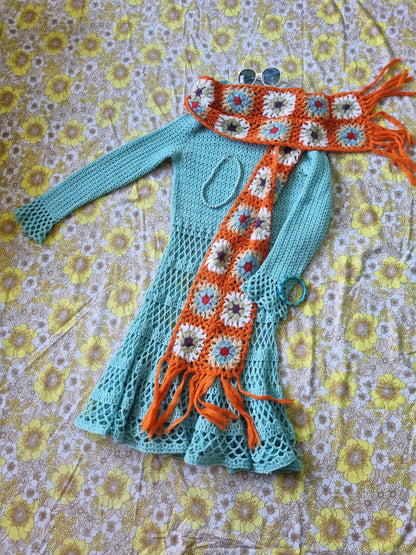Orange Scarf - Granny Squares