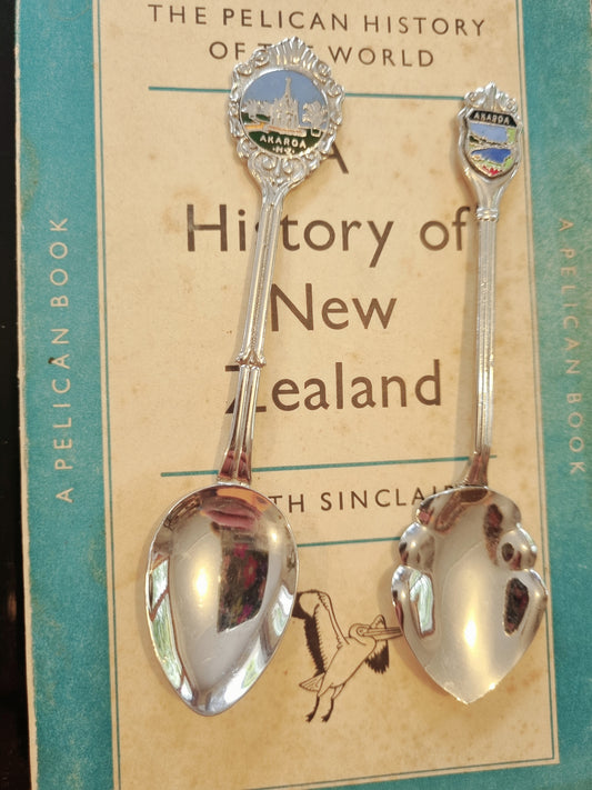 Vintage Souvenir Teaspoons - Akaroa x 2