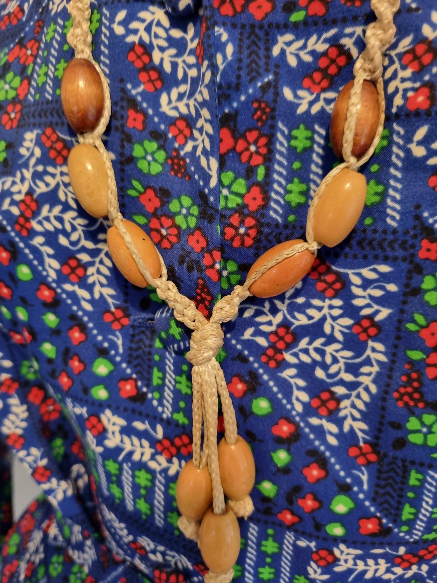 Boho Necklace - Macrame & Wooden Beads