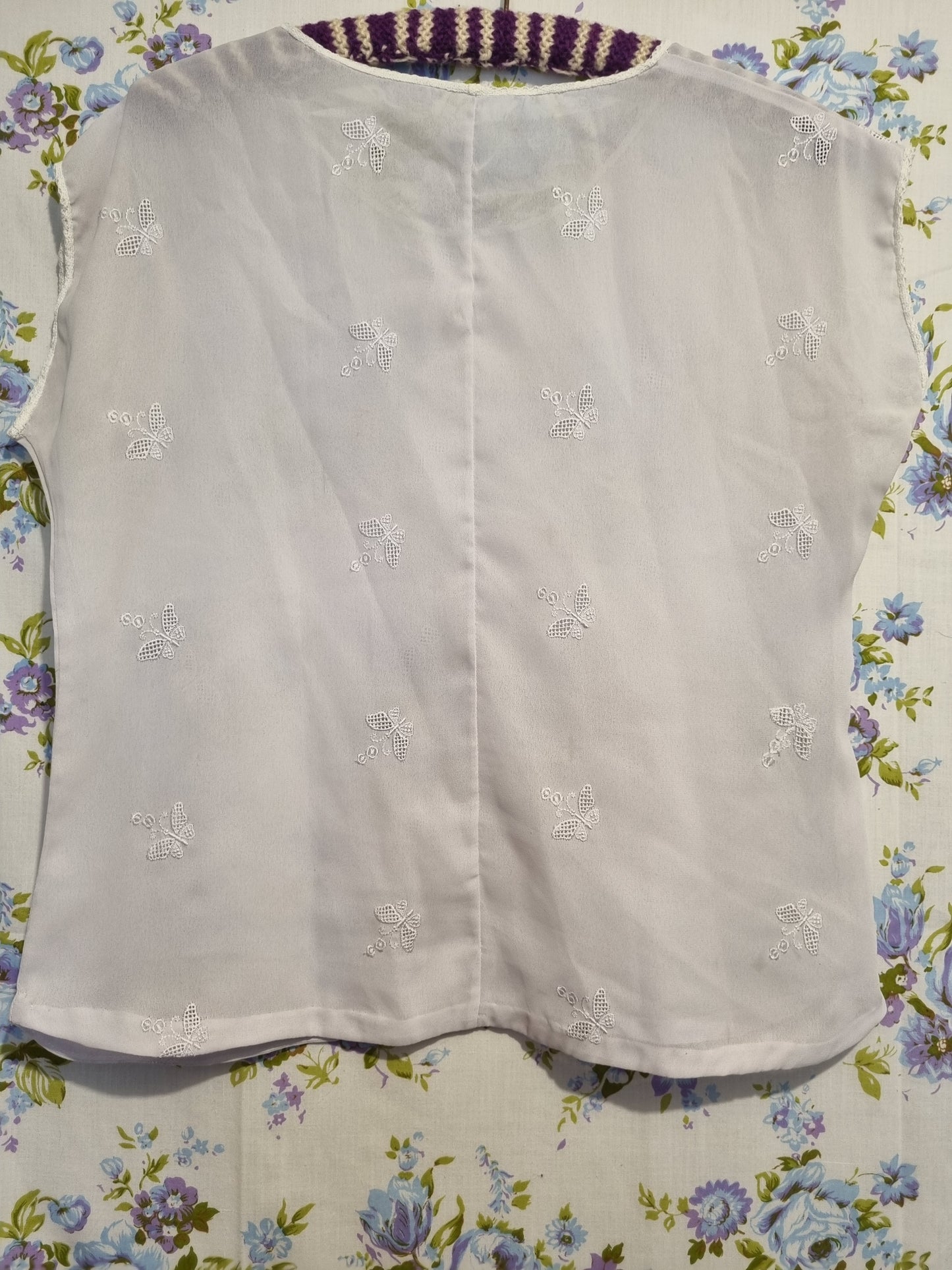 Light Blouse - Embroidered Butterflies (M)