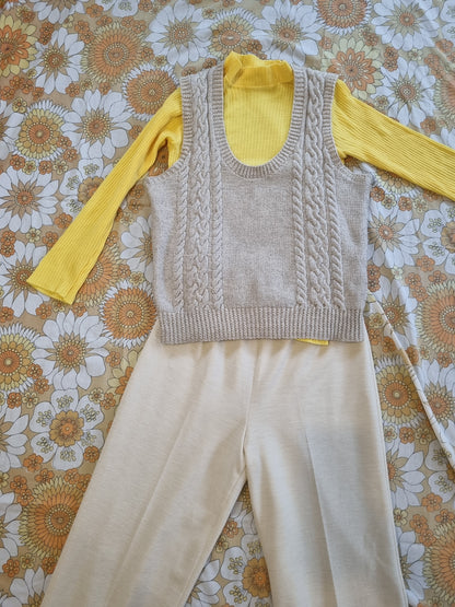 Cableknit Vest - Oatmeal (Size 14-16