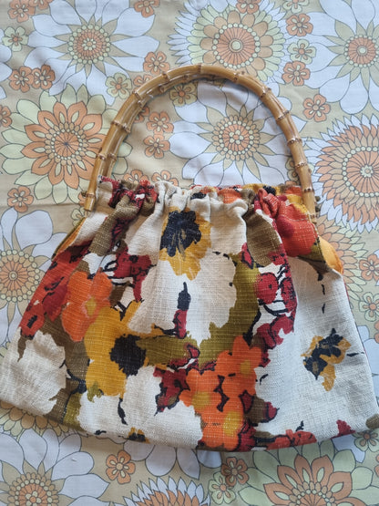 Vintage Bag - Cane Handles - Florals