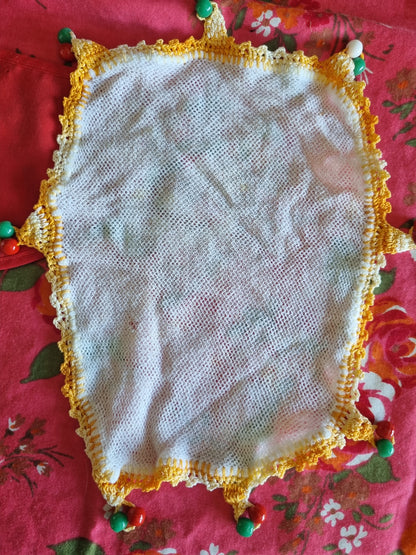 Vintage Doily Jug Covers - Glass Beads (x2)