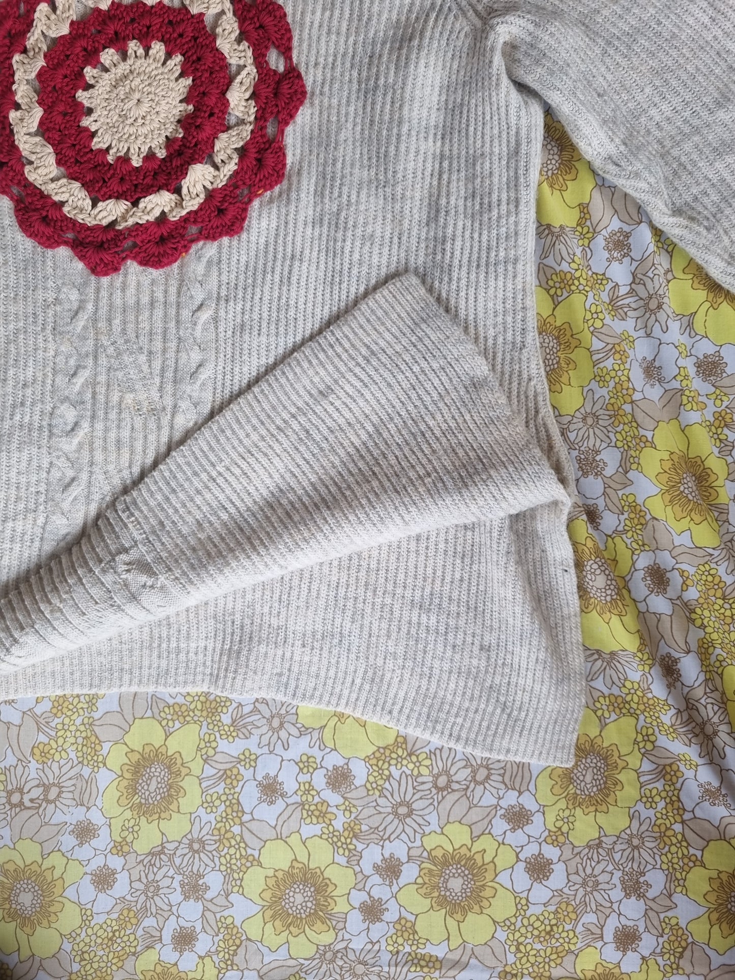 'Upcycled' Jersey - Crochet Doily Patch (L-XL)