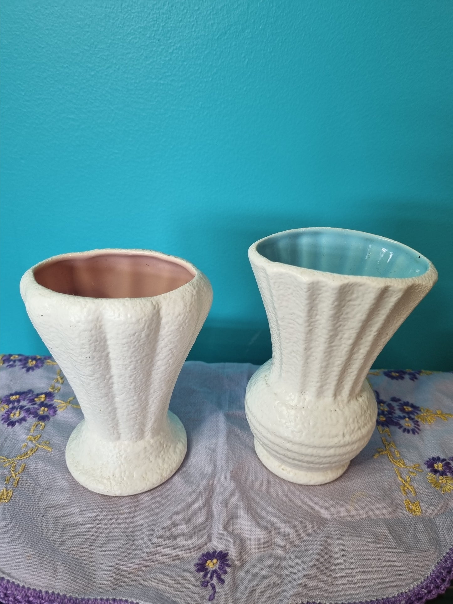 Two Vases by Diana - 'Snowdrift' Glaze