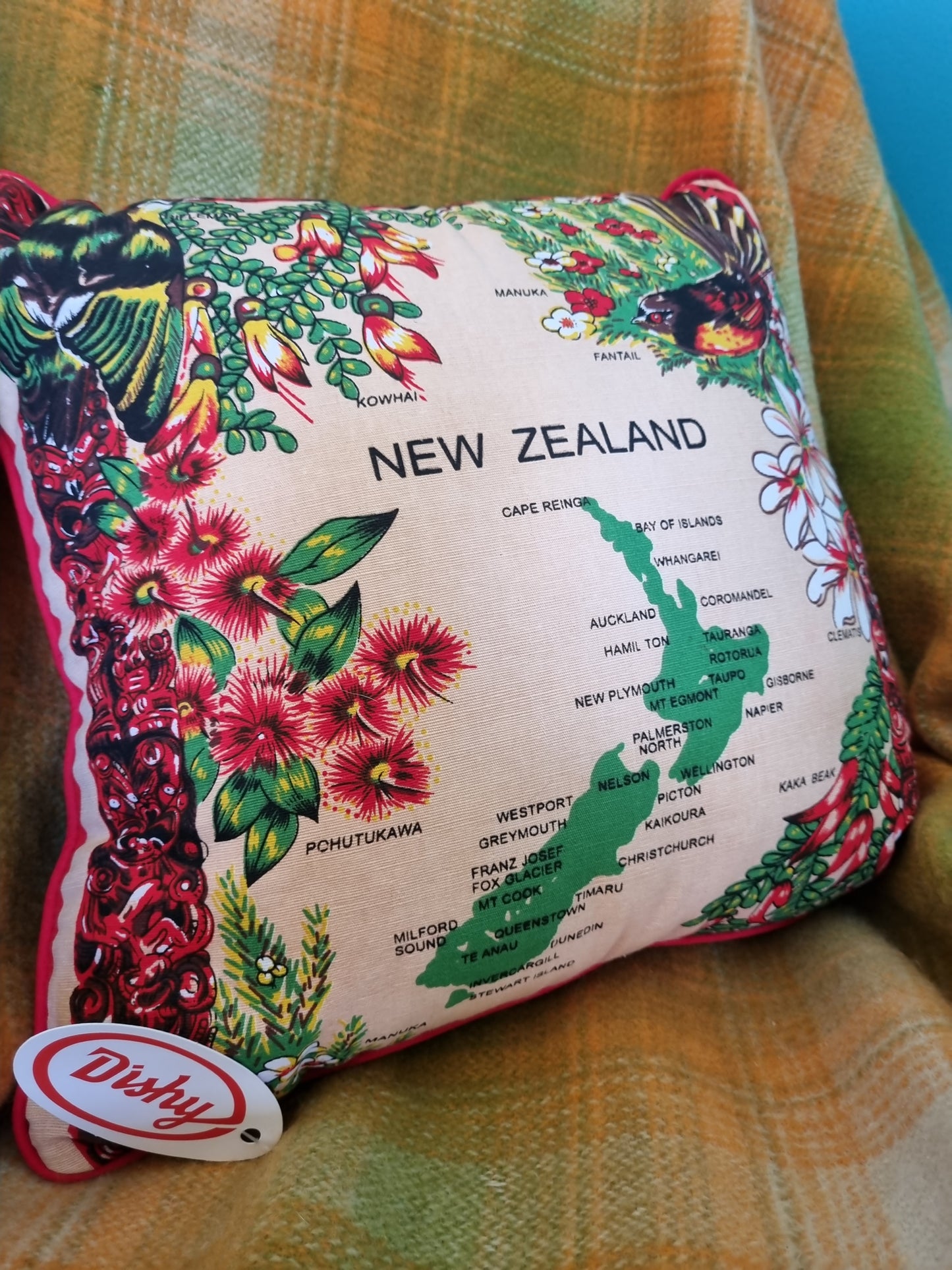 Kiwiana Retro NZ Cushion BNWT