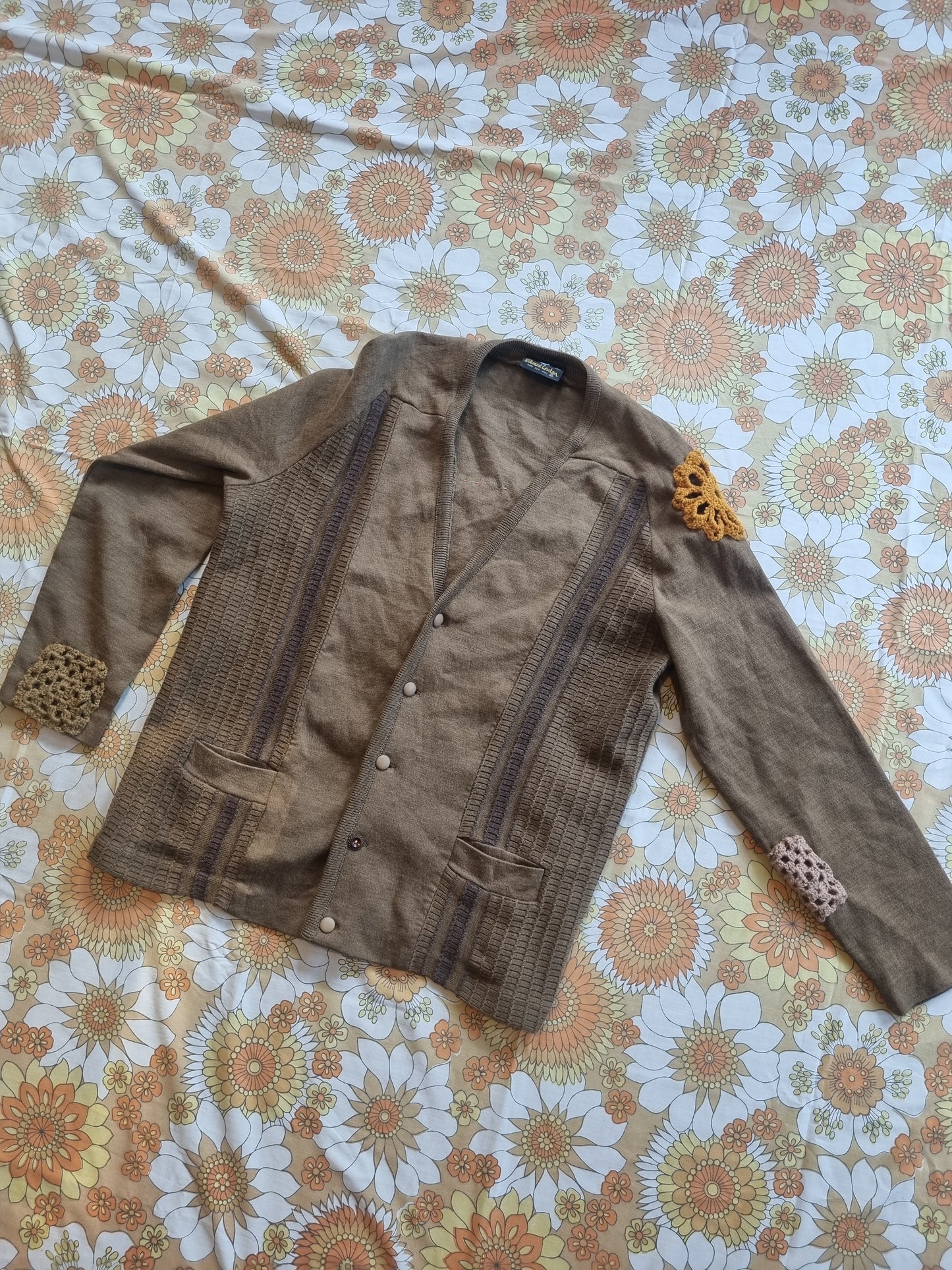Vintage Grandpa Cardigan - Upcycled Patches