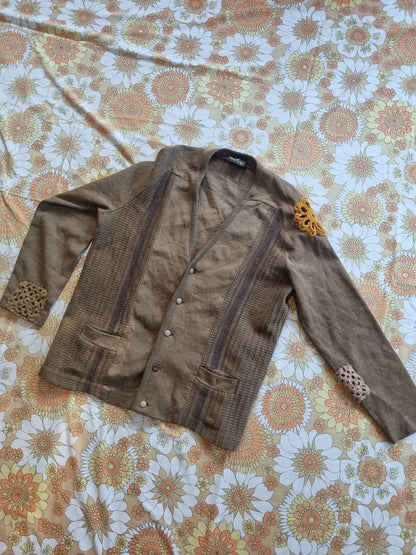 Vintage Grandpa Cardigan - Upcycled Patches