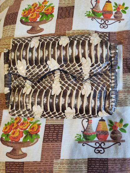 True Vintage 1940s Snakeskin Clutch