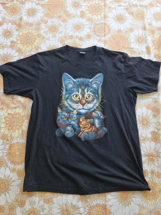 Retro '90s Style Tee - Cats (XXL)