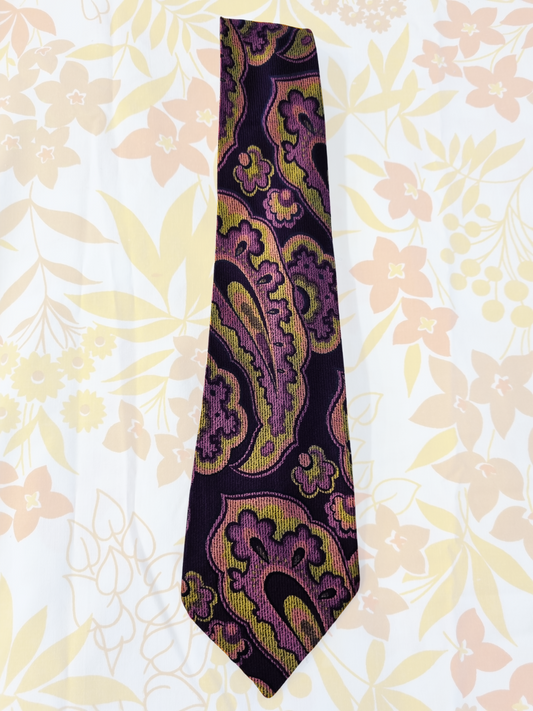 Vintage Tie - Sander 'Trevira' - Purple Paisley